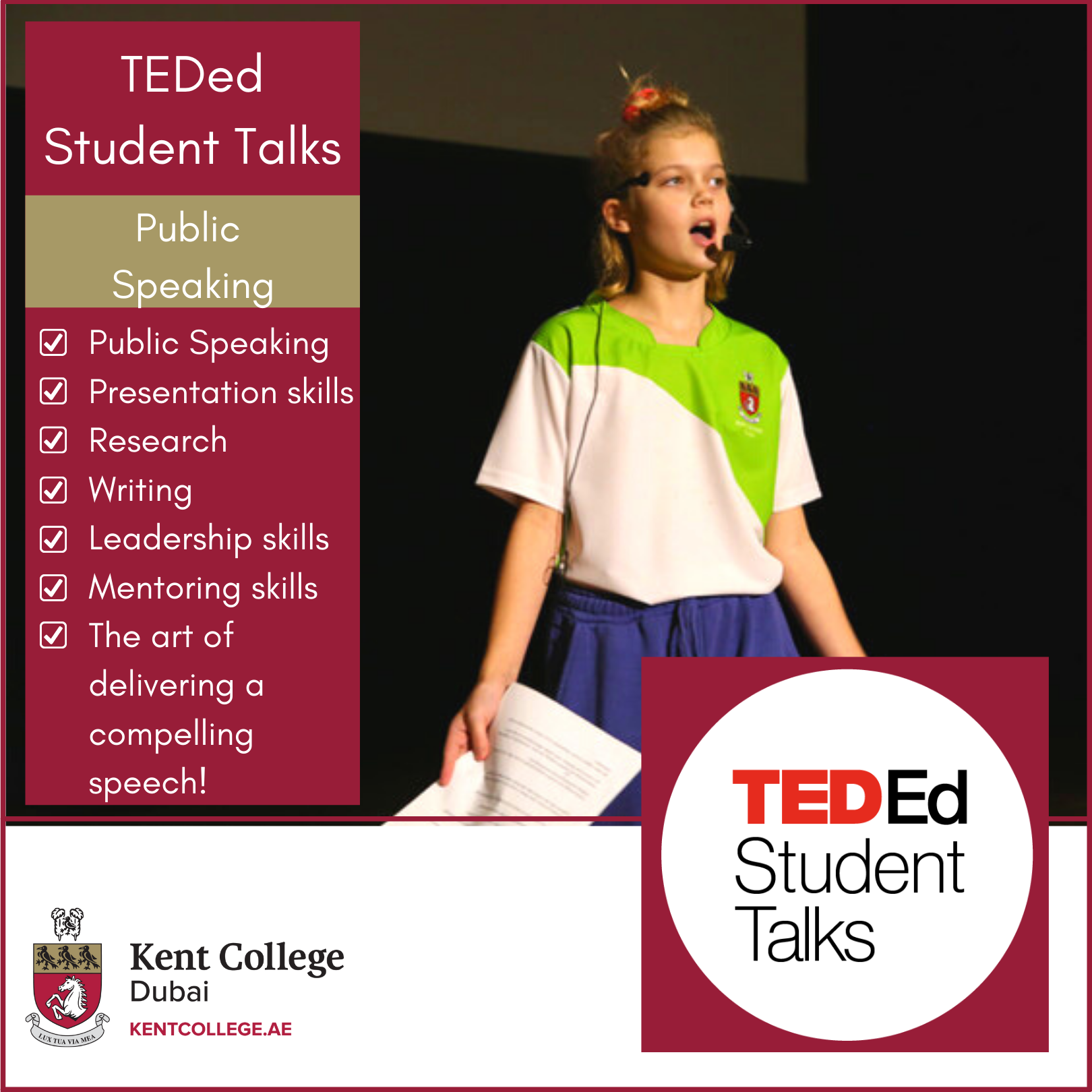 Top British School in Dubai offers TEDed Student Talks
